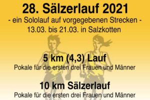 1. Lauf im Hochstift-Cup 2021 ist der 28. Sälzerlauf des VfB Salzkotten e.V.