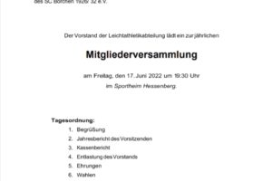 Mitgliederversammlung für das Jahr 2021