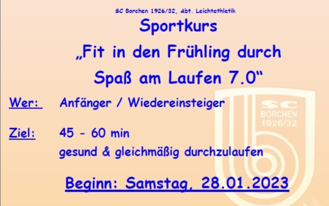 You are currently viewing Sportkurs „Fit in den Frühling durch Spaß am Laufen 7.0″