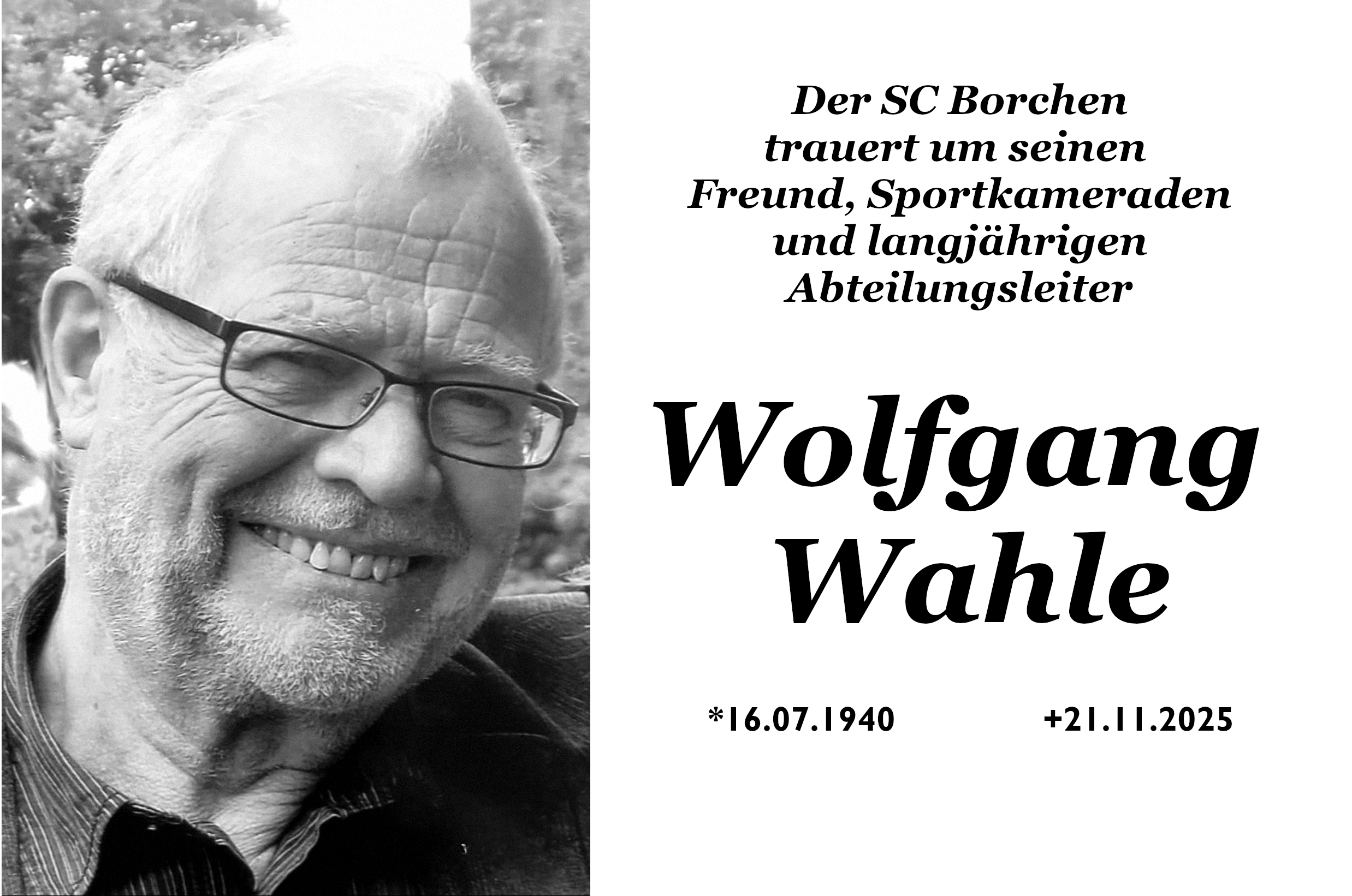 Du betrachtest gerade Nachruf Wolfgang Wahle
